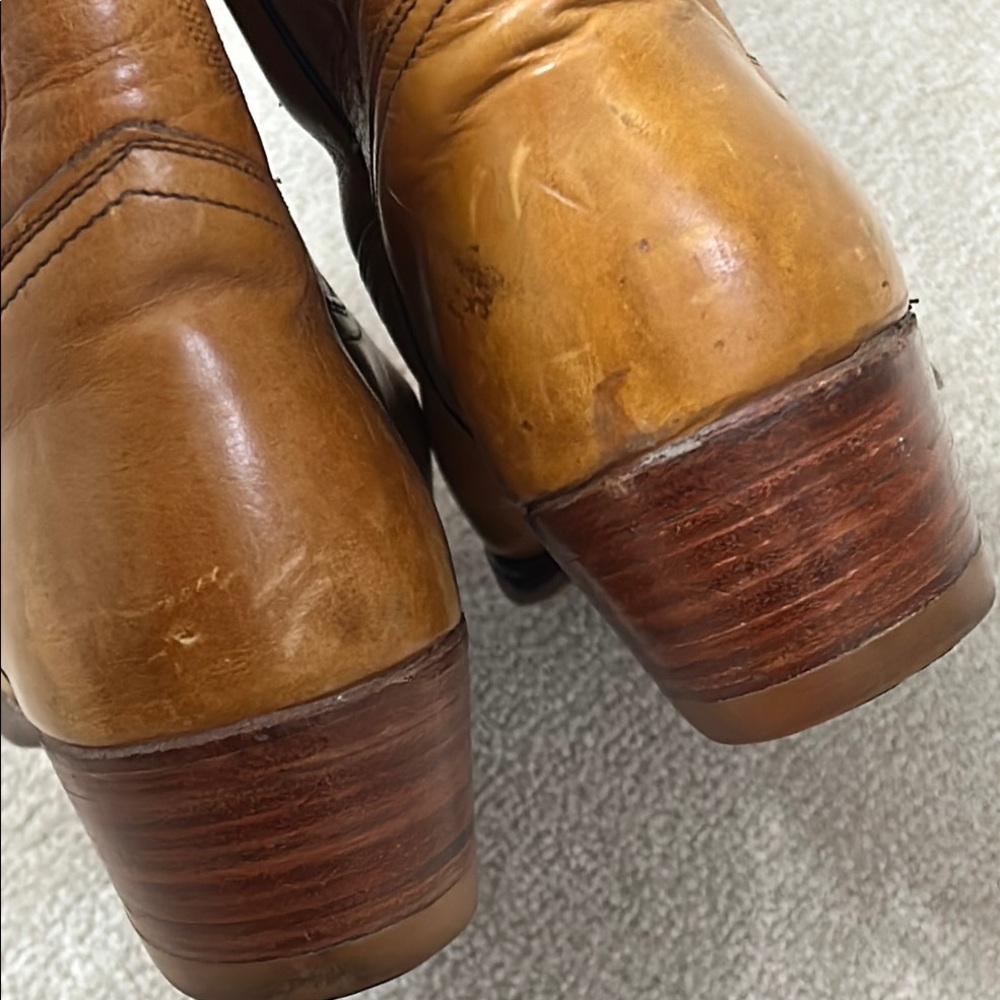 Boulet Tan Western Cowboy Boots - Picture 6 of 7